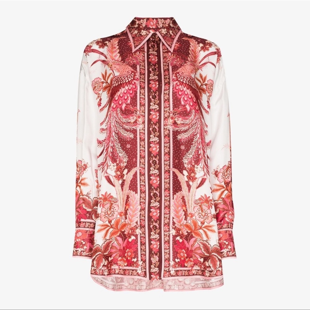 ZIMMERMANN Wavelength Placement Shirt
In Pink Phoenix Size Zimmermann 2